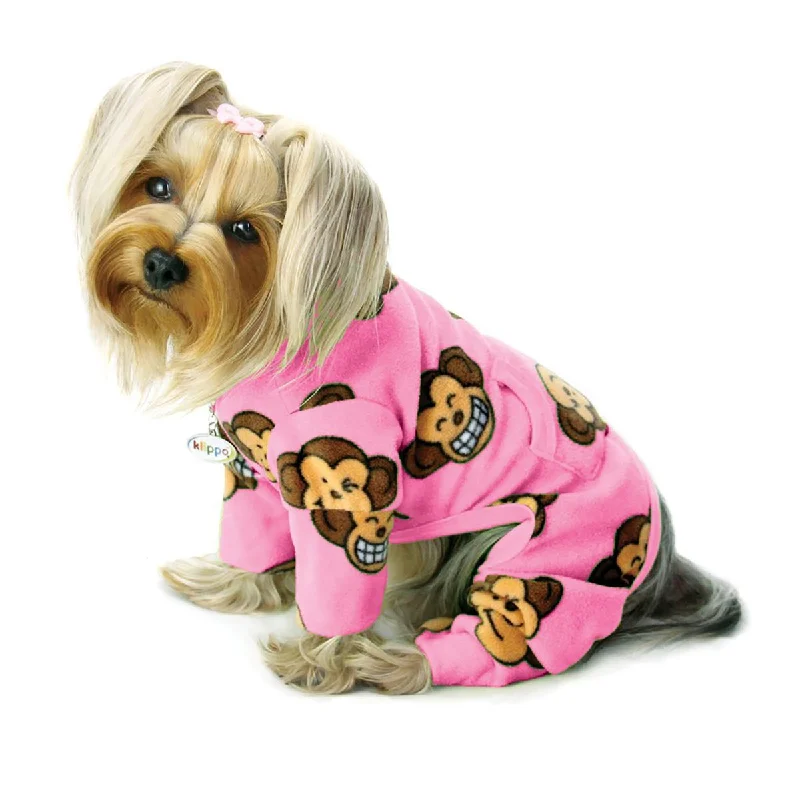 Pink Silly Monkey Fleece Turtleneck Dog Pajamas