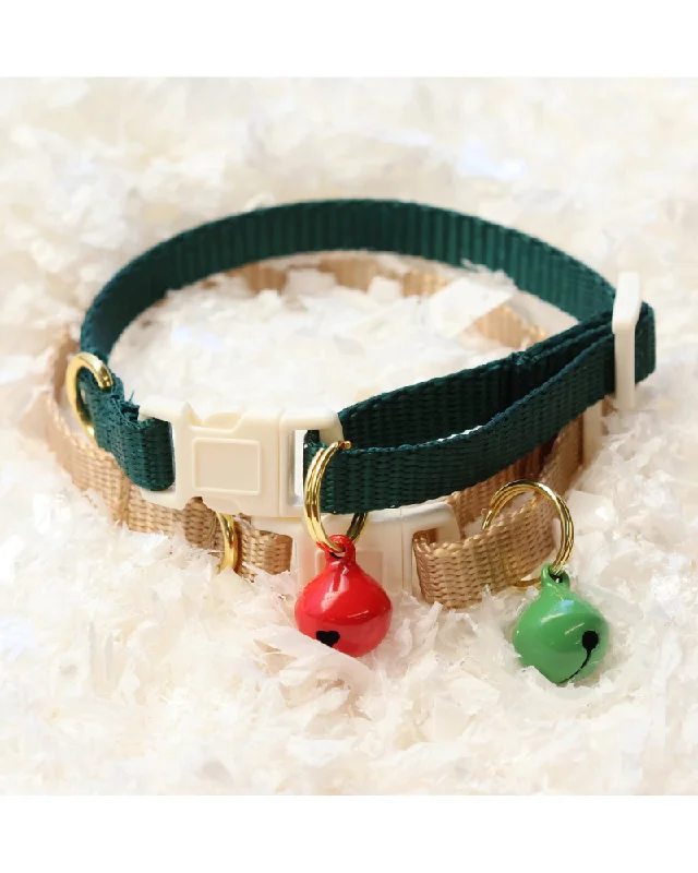 Christmas Kitty Collar in Green and Red (Made in the USA)