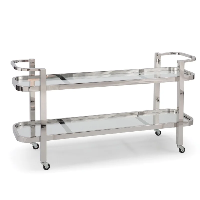 Carter Bar Cart in Polished Nickel