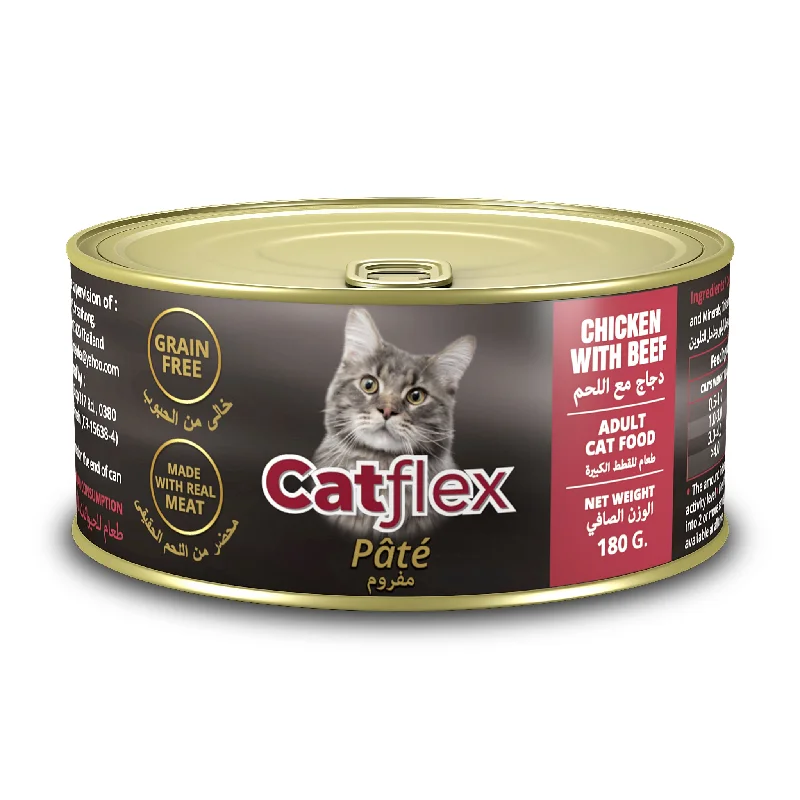 CATFLEX CANNED  PATE CATFOOD CHICKEN AND BEEF 180GRX24 TIN IN CTN