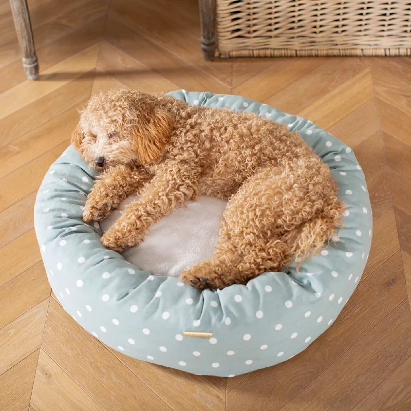 Donut Bed in Duck Egg Spot by Lords & Labradors