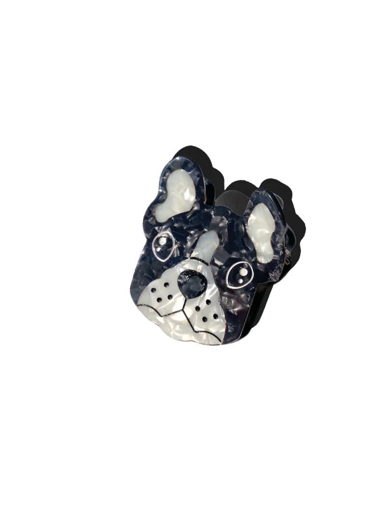 Hand Painted Frenchie Face Hair Clip