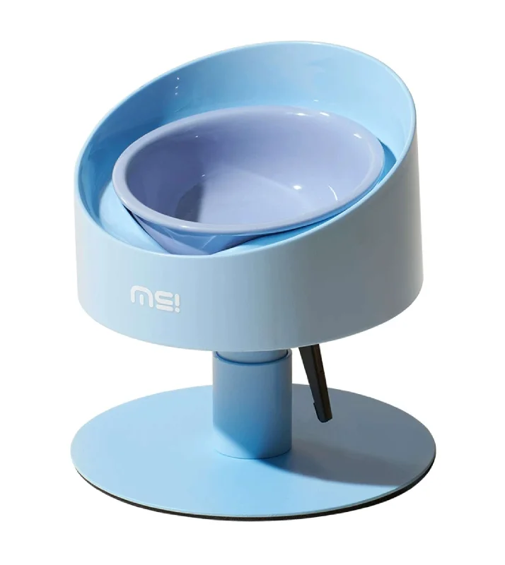 makesure Adjustable Height Angled Ceramic Feeder (Blue)