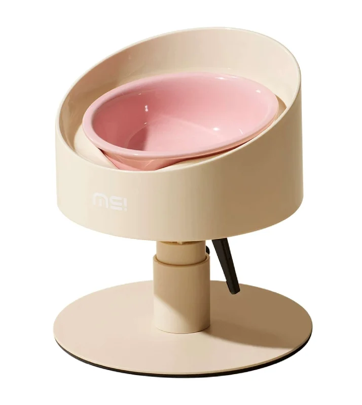 makesure Adjustable Height Angled Ceramic Feeder (Pink)