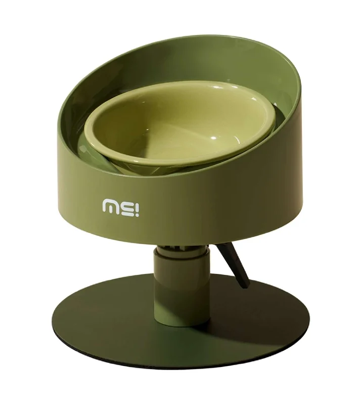 makesure Adjustable Height Angled Ceramic Feeder (Green)