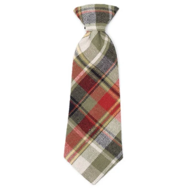 Olive Multi Plaid Neck Tie