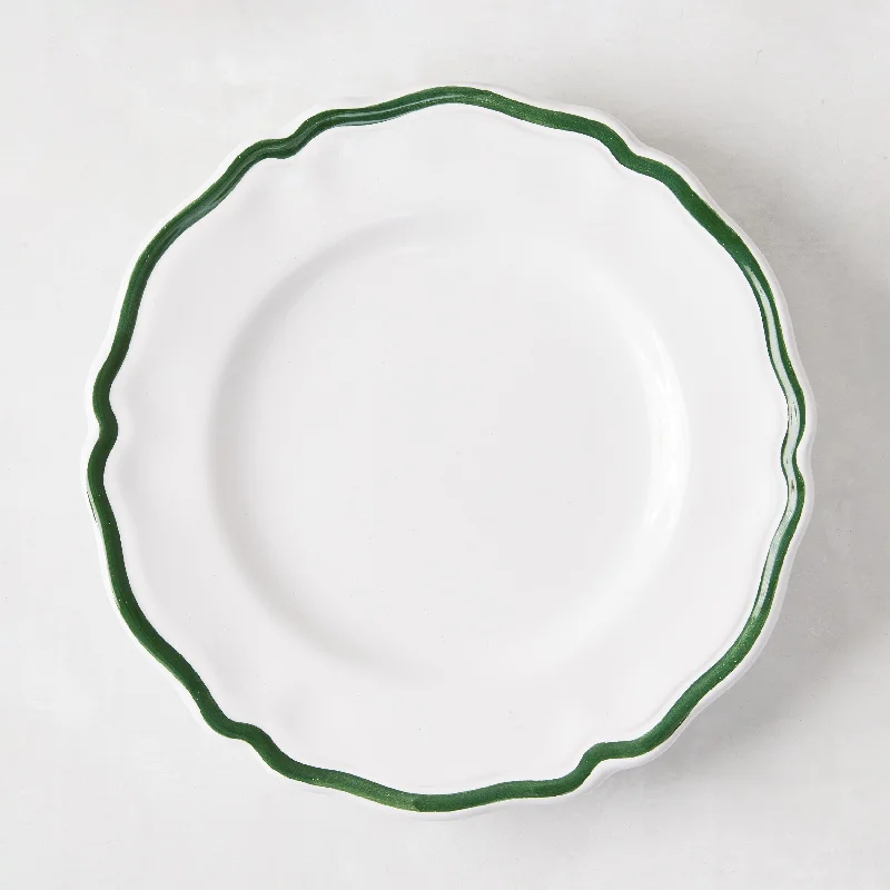 Painted Green Border Ceramic Appetizer Plate