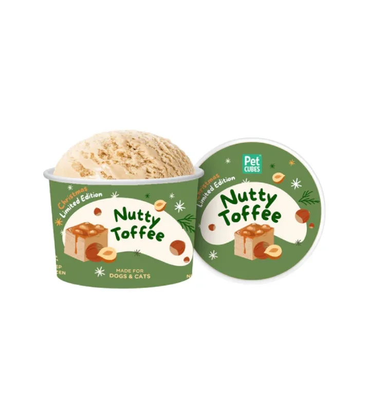 PetCubes Ice Cream For Dogs & Cats (Festive Nutty Toffee)