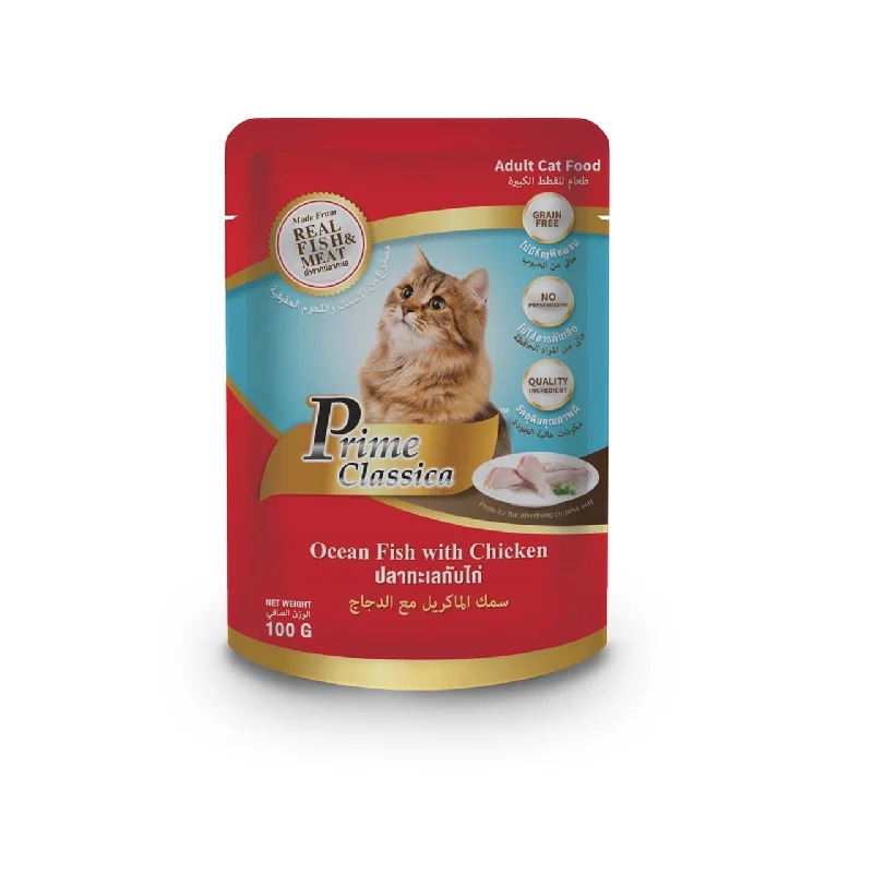 PRIME CLASSICA CAT POUCH OCEAN FISH WITH CHICKEN 100GR