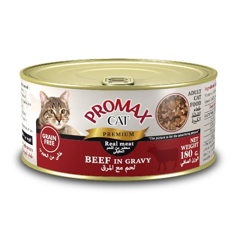 PROMAX CANNED CATFOOD BEEF IN GRAVY 180GRX24 TIN