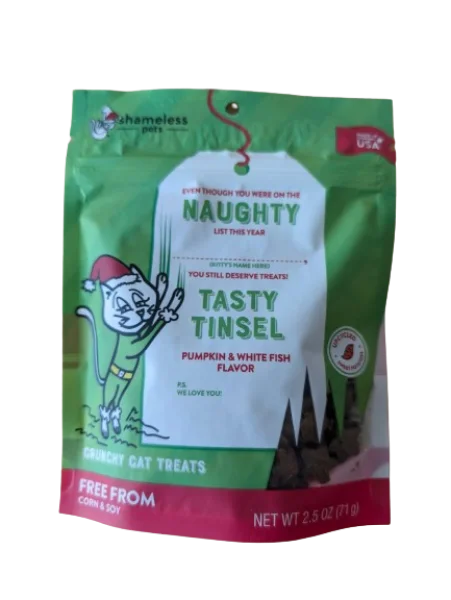 Shameless C Naughty Tasty Tinsel Pumpkin & Whitefish Treat 2.5oz 2024