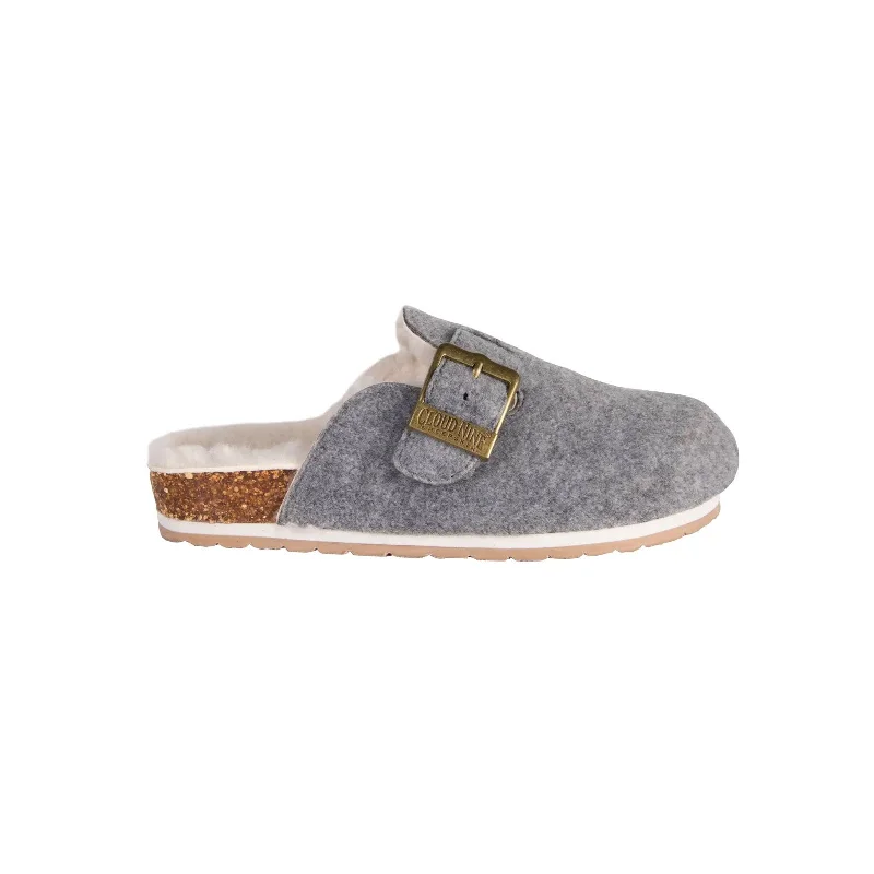 Shirley Sheepskin Sandal in Grey