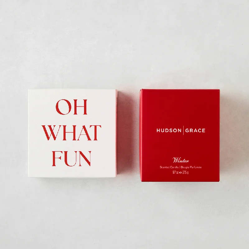 Winter Scented Candle & "Oh What Fun" Match Gift Set